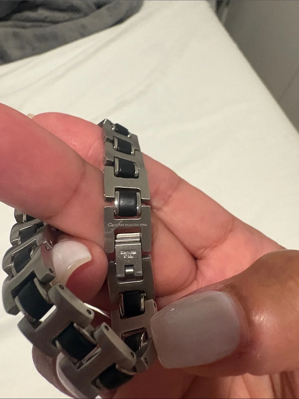 Men's Silver and Black Chain Bracelet Set - Sleek Stainless Style